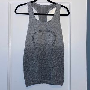 Lululemon Swiftly Tech Racerbank Tank - Silver Grey Ombre